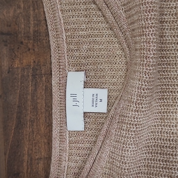 J. Jill Sweater Women's Med Neutral Tan/Brown Scoop Neck Oversized Knit Sweater - Picture 4 of 7